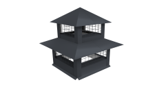 Дымник на трубу двойной с сеткой 710х415мм 0,5 Satin Matt TX с пленкой RAL 7024 мокрый асфальт