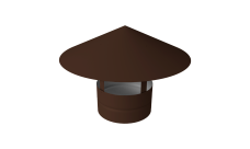Дымник на трубу круглый d110 0,5 Satin Matt с пленкой RAL 8017 шоколад