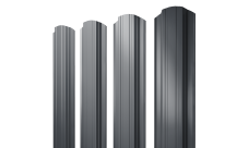 Штакетник Прямоугольный фигурный Grand Line 0,5 PurPro Matt 275 RAL 7024 мокрый асфальт