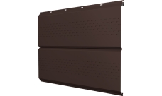 Софит металлический ЭкоБрус new Grand Line c перфорацией 0,45 PE с пленкой RAL 8017 шоколад