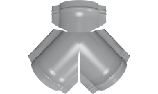 Тройник Y конька полукруглого Grand Line 0,5 Satin с пленкой RAL 7004 сигнальный серый