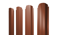 Штакетник П-образный A фигурный 0,45 PE RAL 8004 терракота