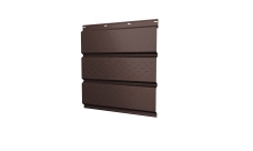Софит металлический Grand Line центральная перфорация 0,45 Drap TwinColor с пленкой RAL 8017 шоколад