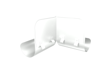 Ограничитель перелива угловой GL PU 125/90 RAL 9003 сигнальный белый