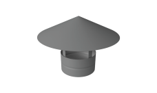 Дымник на трубу круглый d150 0,5 Satin с пленкой RAL 9006 бело-алюминиевый