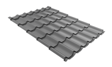 Металлочерепица Классик ("Classic") v01 0,5 Satin RAL 9006 бело-алюминиевый