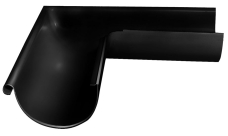 Угол желоба внешний GL PE 90 гр 125 мм RAL 9005 черный