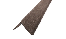 Планка ветровая с отгибом Grand Line c базальтовой крошкой для мягкой кровли 100х20х70 роки коричневый 1,25м